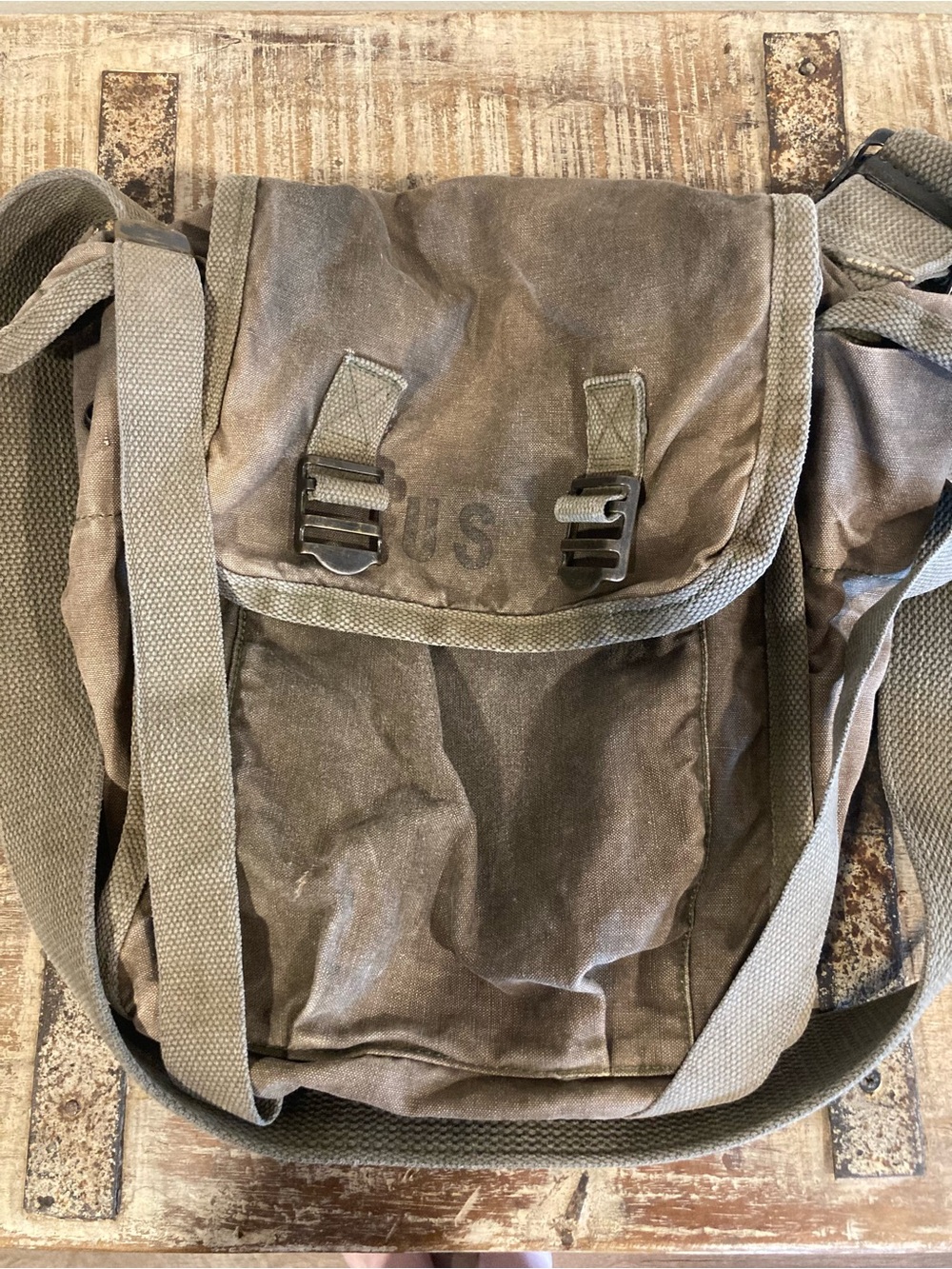 1988 US Military Fabric Shoulder Bag Olive Drab Army Stencil - Picture 13 of 16